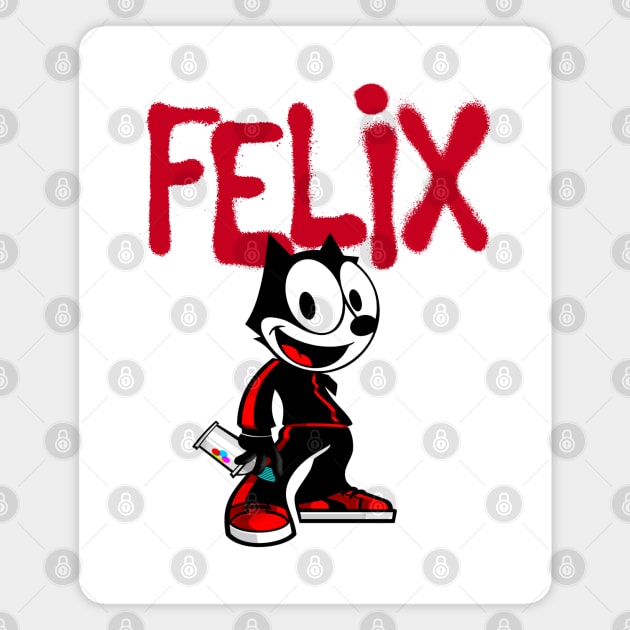 FELIX GRAFFITI - 4 light tees Magnet by ROBZILLA